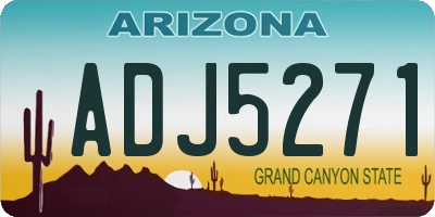 AZ license plate ADJ5271