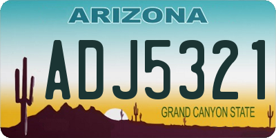 AZ license plate ADJ5321
