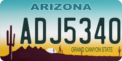 AZ license plate ADJ5340