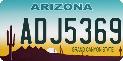 AZ license plate ADJ5369