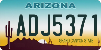 AZ license plate ADJ5371