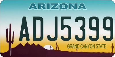 AZ license plate ADJ5399