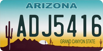 AZ license plate ADJ5416