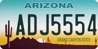 AZ license plate ADJ5554