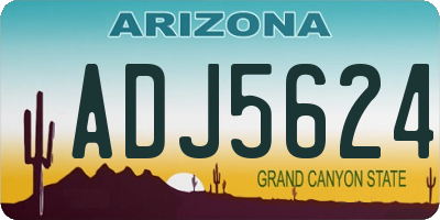 AZ license plate ADJ5624