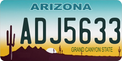 AZ license plate ADJ5633