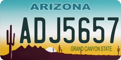 AZ license plate ADJ5657