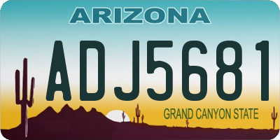 AZ license plate ADJ5681