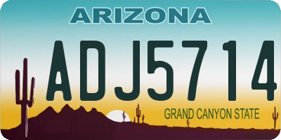 AZ license plate ADJ5714
