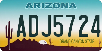 AZ license plate ADJ5724