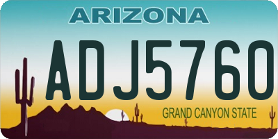 AZ license plate ADJ5760