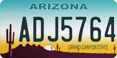 AZ license plate ADJ5764
