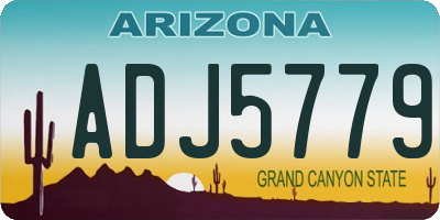 AZ license plate ADJ5779
