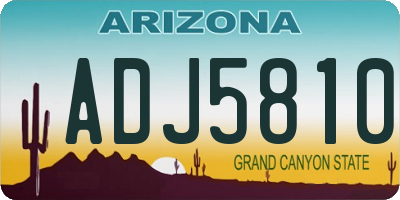 AZ license plate ADJ5810