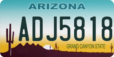 AZ license plate ADJ5818