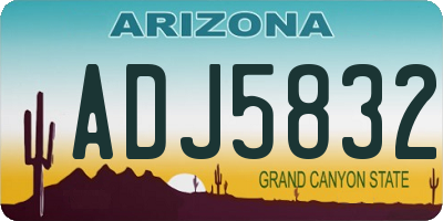 AZ license plate ADJ5832
