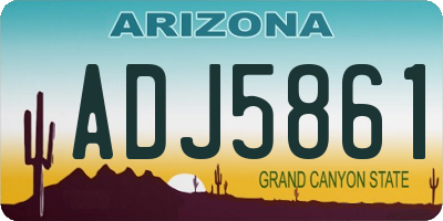 AZ license plate ADJ5861