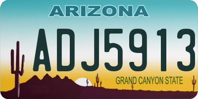 AZ license plate ADJ5913
