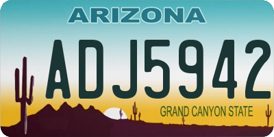 AZ license plate ADJ5942