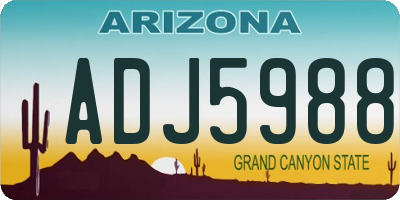 AZ license plate ADJ5988