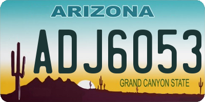 AZ license plate ADJ6053