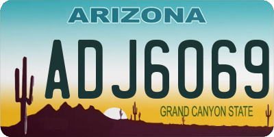 AZ license plate ADJ6069