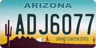 AZ license plate ADJ6077