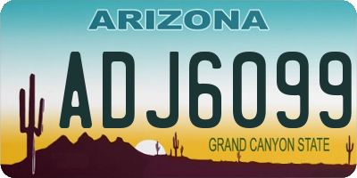 AZ license plate ADJ6099