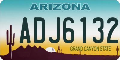 AZ license plate ADJ6132