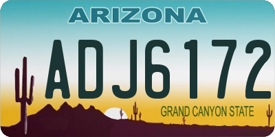 AZ license plate ADJ6172
