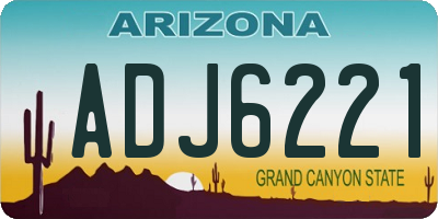 AZ license plate ADJ6221