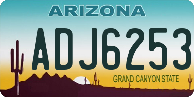 AZ license plate ADJ6253