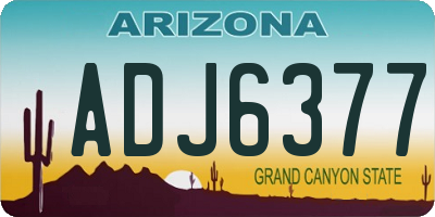 AZ license plate ADJ6377