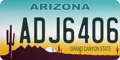 AZ license plate ADJ6406