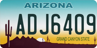 AZ license plate ADJ6409