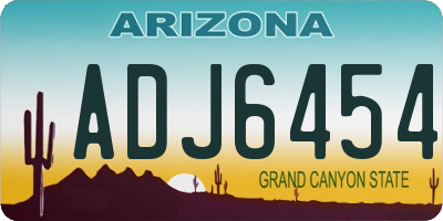 AZ license plate ADJ6454
