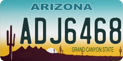 AZ license plate ADJ6468