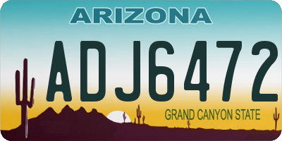 AZ license plate ADJ6472
