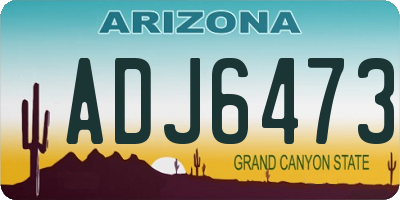 AZ license plate ADJ6473