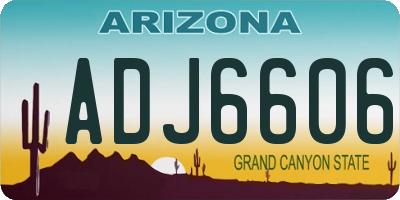 AZ license plate ADJ6606