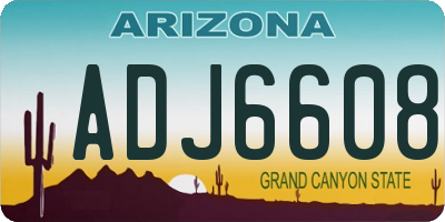 AZ license plate ADJ6608