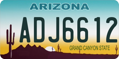 AZ license plate ADJ6612