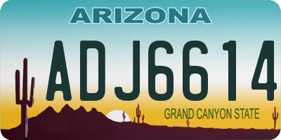 AZ license plate ADJ6614