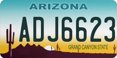 AZ license plate ADJ6623