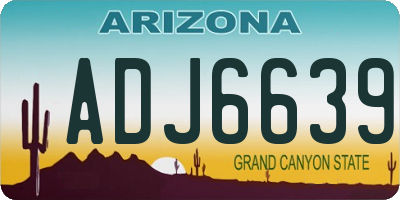 AZ license plate ADJ6639