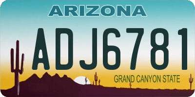 AZ license plate ADJ6781