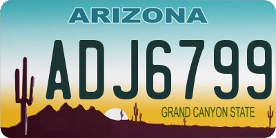 AZ license plate ADJ6799