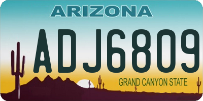 AZ license plate ADJ6809