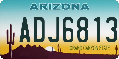 AZ license plate ADJ6813
