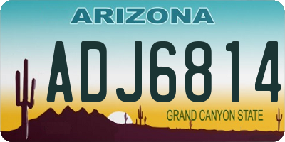 AZ license plate ADJ6814
